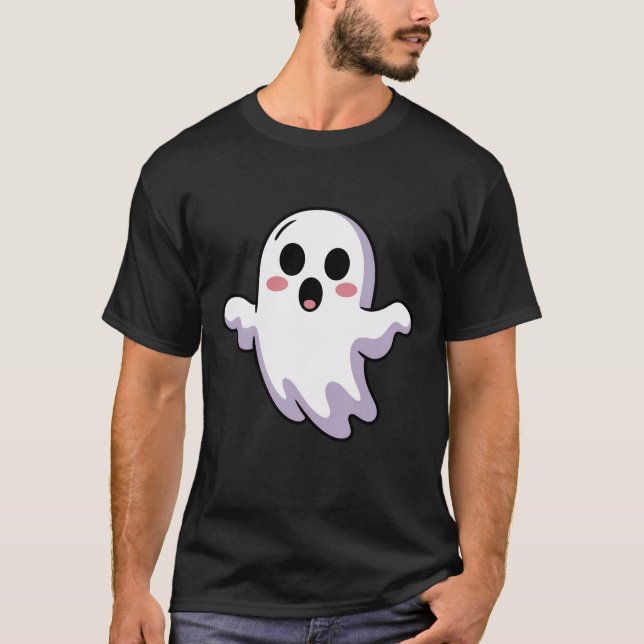 Cute Ghost T-Shirt | Funny Kawaii Halloween Ghost  (Front)