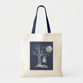 Cute ghost tasting fresh snow tote bag