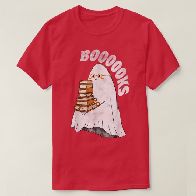 Cute Ghost Teacher Top Book Halloween Booooks Read (Design Front)