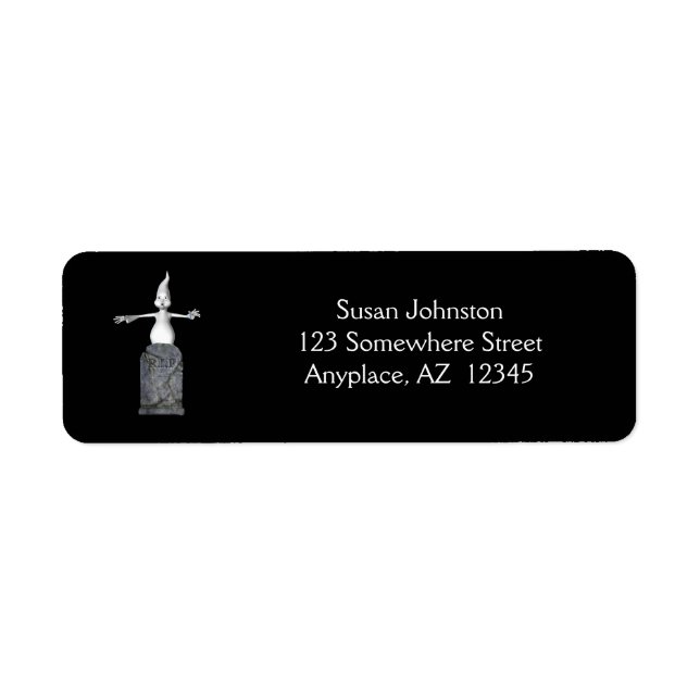 Cute Ghost Tombstone Halloween Address (Front)