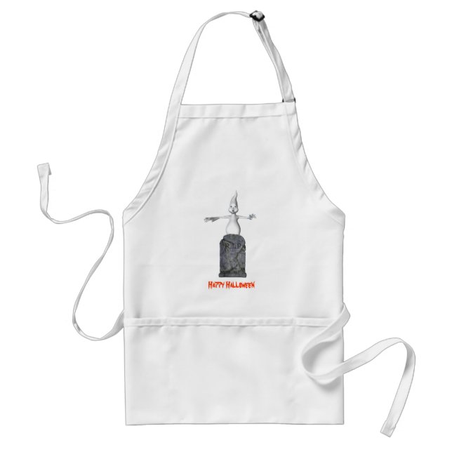 Cute Ghost Tombstone Halloween Standard Apron (Front)