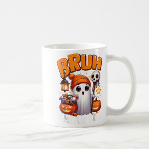 Cute Ghost Trick Or Treat Candy Bruh Ghost Hallowe Coffee Mug