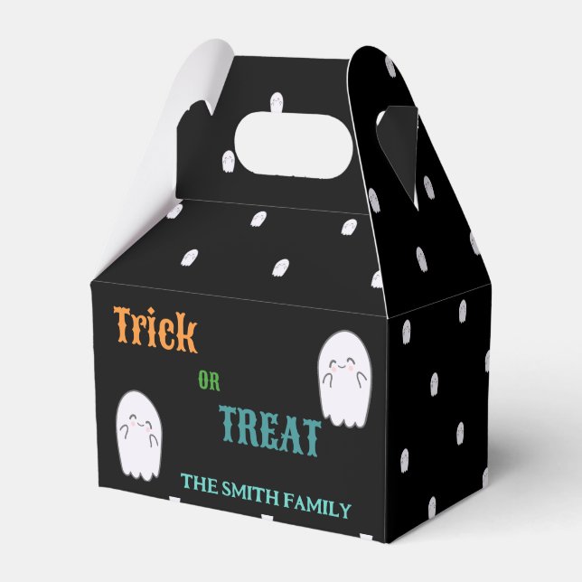 Cute Ghost Trick or Treat Halloween Favour Box (Front Side)