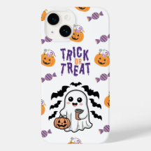Cute Ghost Trick or Treat Halloween iPhone Case