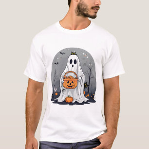 Cute Ghost Trick or treating for Halloween T-Shirt