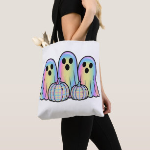 Cute Ghost Trio Halloween T-Shirt Adorable Kawaii Tote Bag