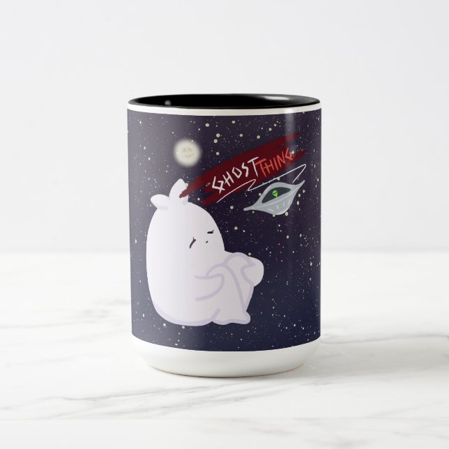 Cute Ghost & UFO Mug (Center)