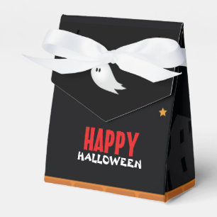 Cute ghost wandering in streets halloween favour box