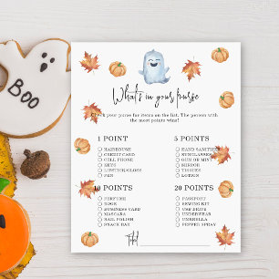 Cute ghost - Whats in your purse baby shower