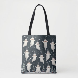 Cute Ghost Winter Tote Bag