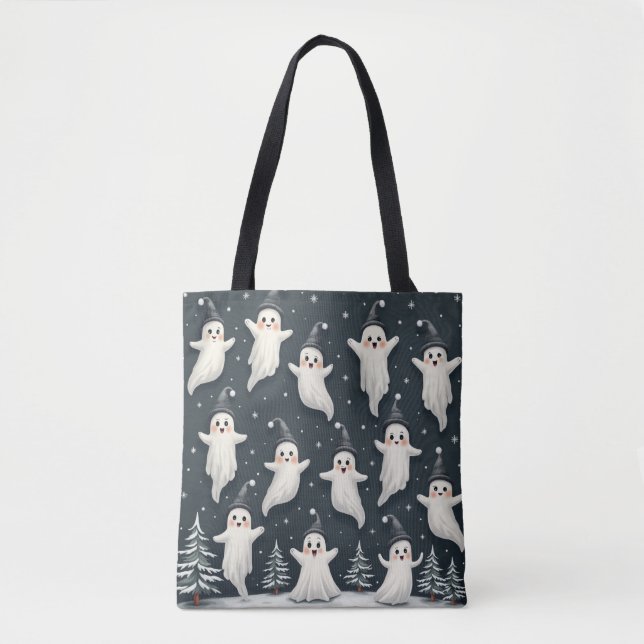 Cute Ghost Winter Tote Bag (Front)