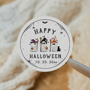 Cute Ghost Witch Halloween Party Classic Round Sticker