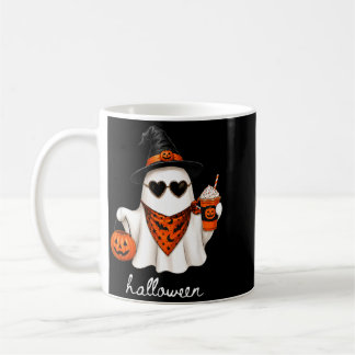 Cute Ghost Witch Hat Pumpkin Coffee Halloween Mug