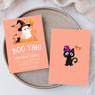 Cute Ghost Witch Kids Halloween Costume Party Invitation
