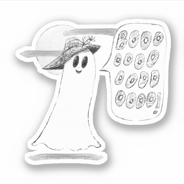 Cute Ghost With Bonnet Halloween (Front)