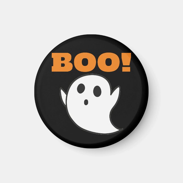 Cute Ghost with BOO! words Magnet (Front)