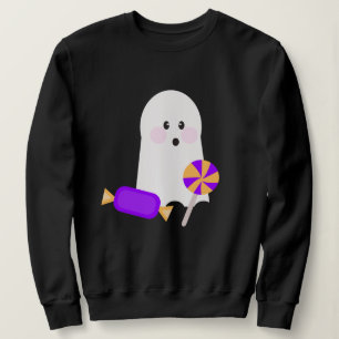 Cute Ghost with Bow Candy Sweatshirt
