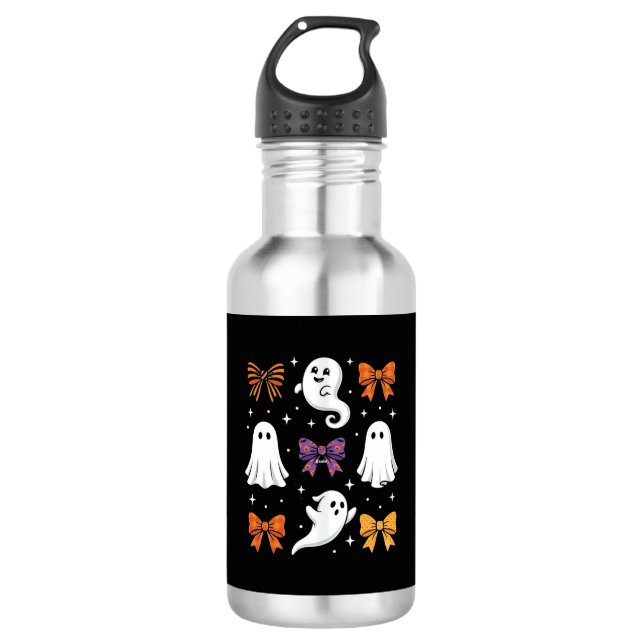 Cute Ghost with Bows Halloween Design_1 532 Ml Water Bottle (Front)