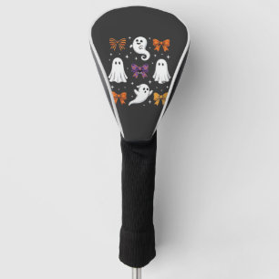 Cute Ghost with Bows Halloween Design_1 Golf Head Cover