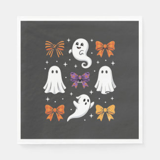 Cute Ghost with Bows Halloween Design_1 Napkin