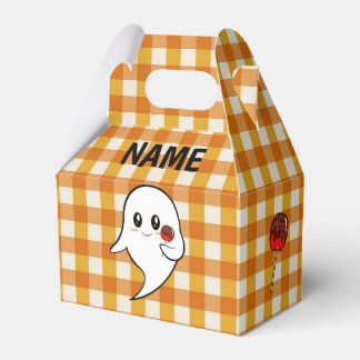 Cute ghost with candied apple favour box