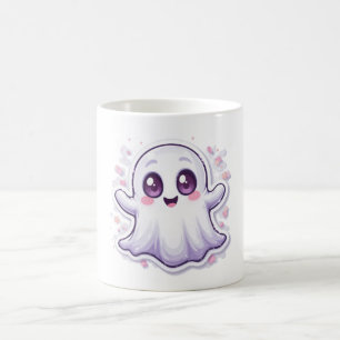 Cute Ghost with Glowing Eyes Mug Kawaii Halloween