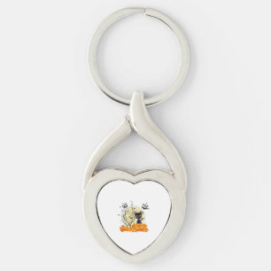 Cute ghost with halloween candy key ring