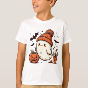 Cute Ghost with Pumpkin Halloween T-Shirt