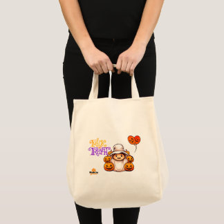 Cute Ghost with Pumpkins Trick or Treat Halloween  Tote Bag