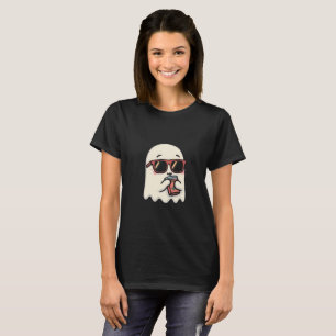 Cute Ghost with Sunglasses Coffee Lover Women's T- T-Shirt