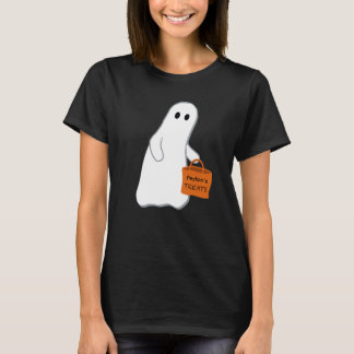 Cute Ghost with Treat Bag Personalised T-shirt