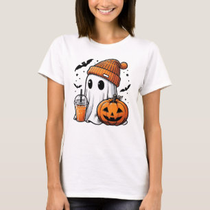 Cute Ghost Womens Halloween T-Shirt