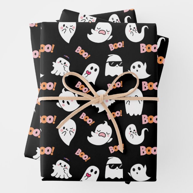 Cute Ghost Wrapping Paper (In situ)