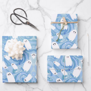 CUTE GHOST WRAPPING PAPER SHEET