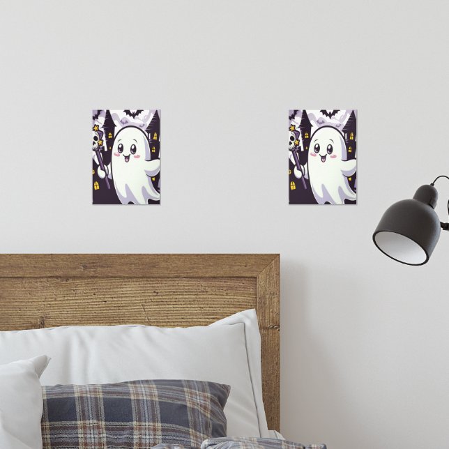 Cute Ghostly Poster with a Playful Twist (Bedroom)