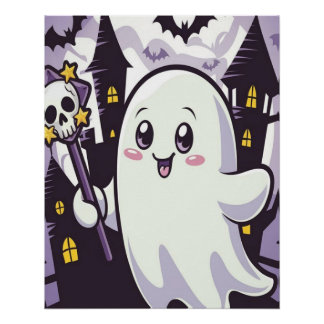 Cute Ghostly Poster with a Playful Twist