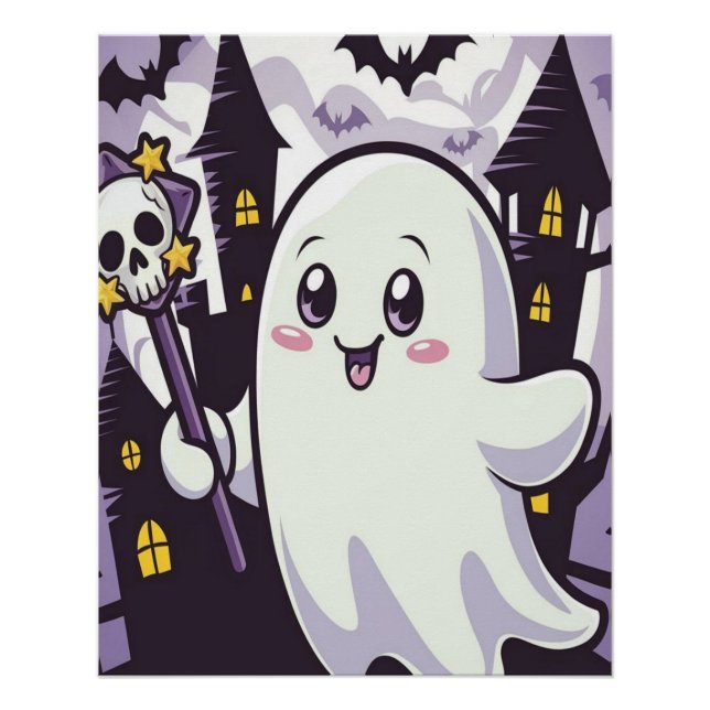 Cute Ghostly Poster with a Playful Twist (Front)