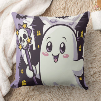 Cute Ghostly Poster with a Playful Twist Cushion
