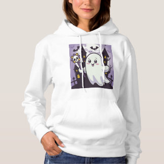 Cute Ghostly Poster with a Playful Twist Hoodie