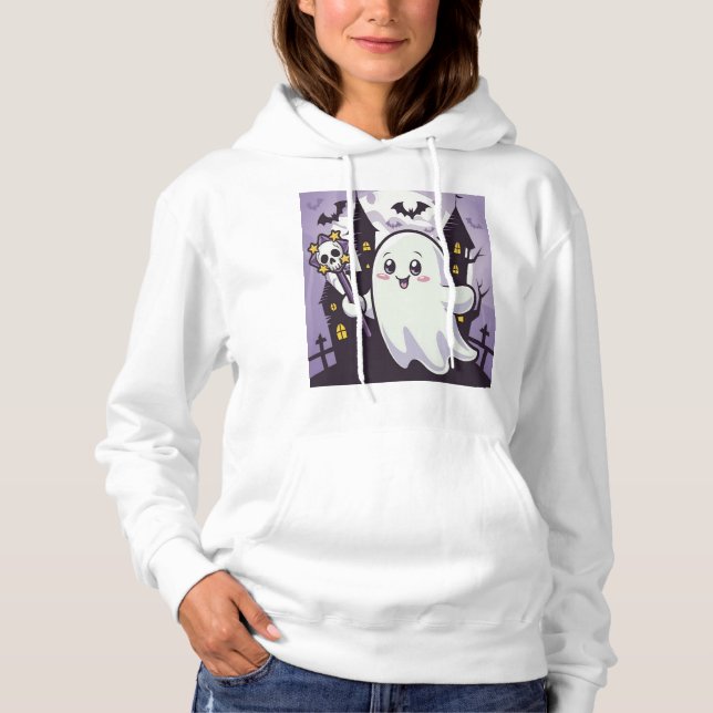 Cute Ghostly Poster with a Playful Twist Hoodie (Front)