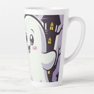 Cute Ghostly Poster with a Playful Twist Latte Mug