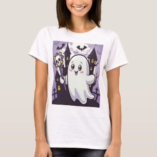 Cute Ghostly Poster with a Playful Twist T-Shirt