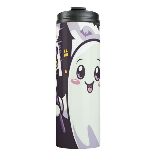 Cute Ghostly Poster with a Playful Twist Thermal Tumbler (Front)