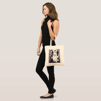 Cute Ghostly Poster with a Playful Twist Tote Bag