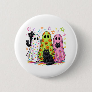 Cute Ghosts and Black Cats 6 Cm Round Badge