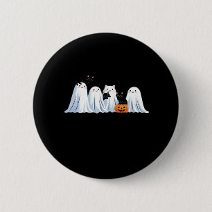 Cute Ghosts and Black Cats Halloween � Spooky Seas 6 Cm Round Badge