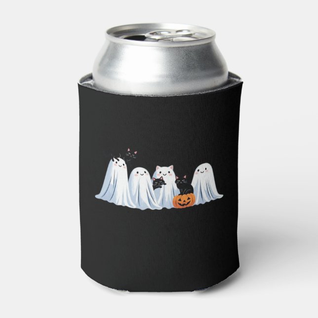 Cute Ghosts and Black Cats Halloween � Spooky Seas Can Cooler (Can Front)
