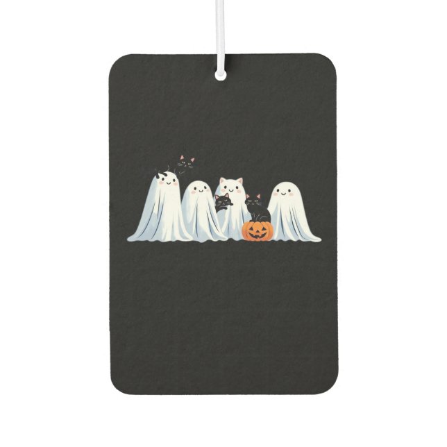 Cute Ghosts and Black Cats Halloween � Spooky Seas Car Air Freshener (Front)