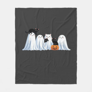 Cute Ghosts and Black Cats Halloween � Spooky Seas Fleece Blanket