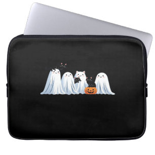 Cute Ghosts and Black Cats Halloween – Spooky Seas Laptop Sleeve